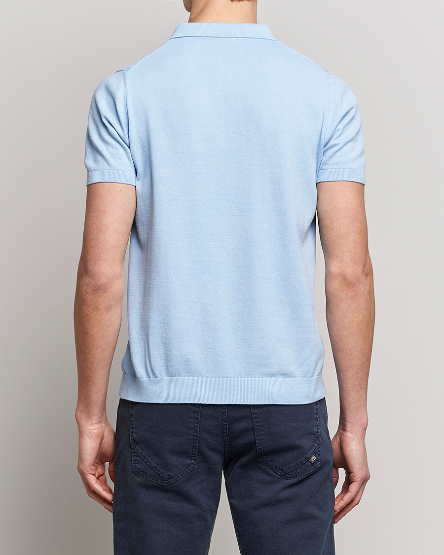 Herren | Poloshirts | Oscar Jacobson | Bard Short Sleeve Structured Cotton Polo Light Blue