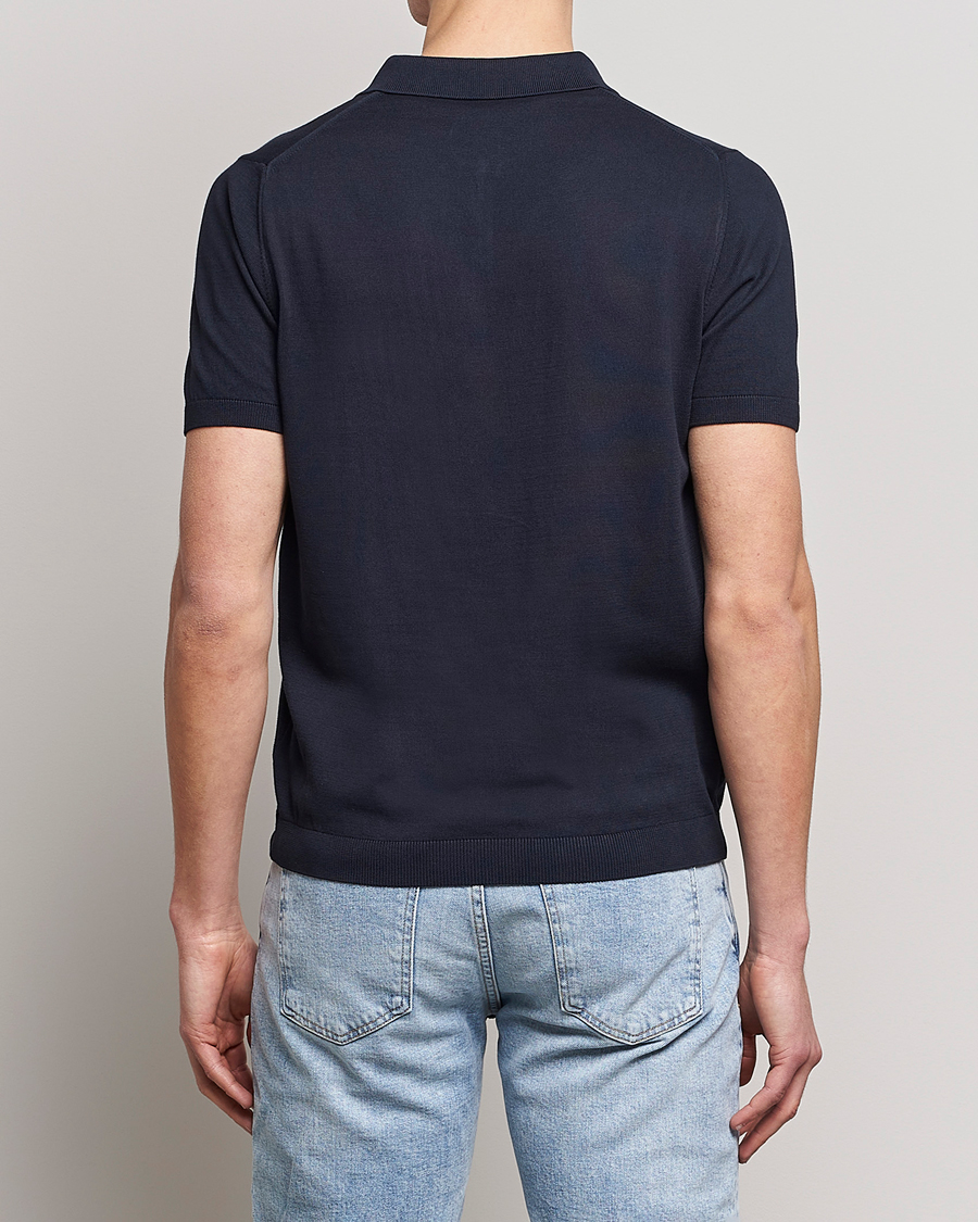 Herren | Poloshirts | Oscar Jacobson | Otto Short Sleeve Zip Polo Navy