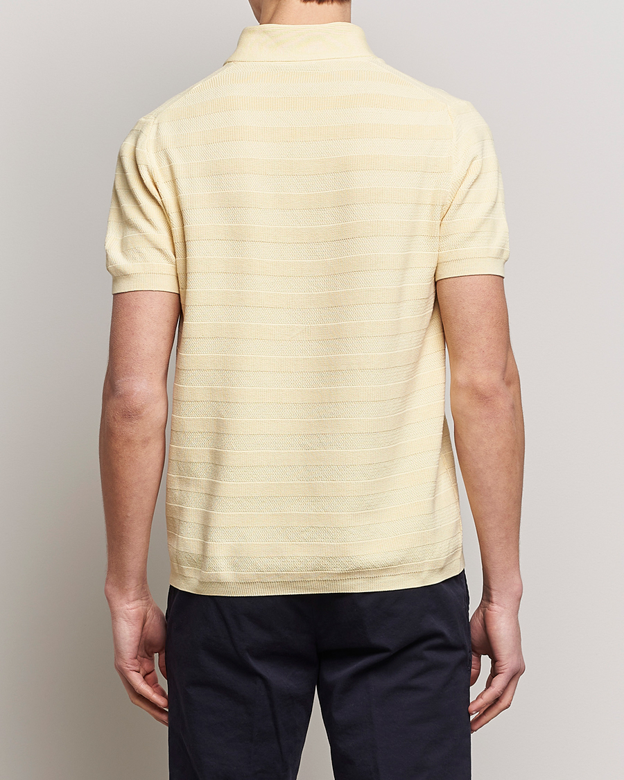 Herren | Poloshirts | Oscar Jacobson | Rolle Garment Dye Structured Cotton Polo Yellow