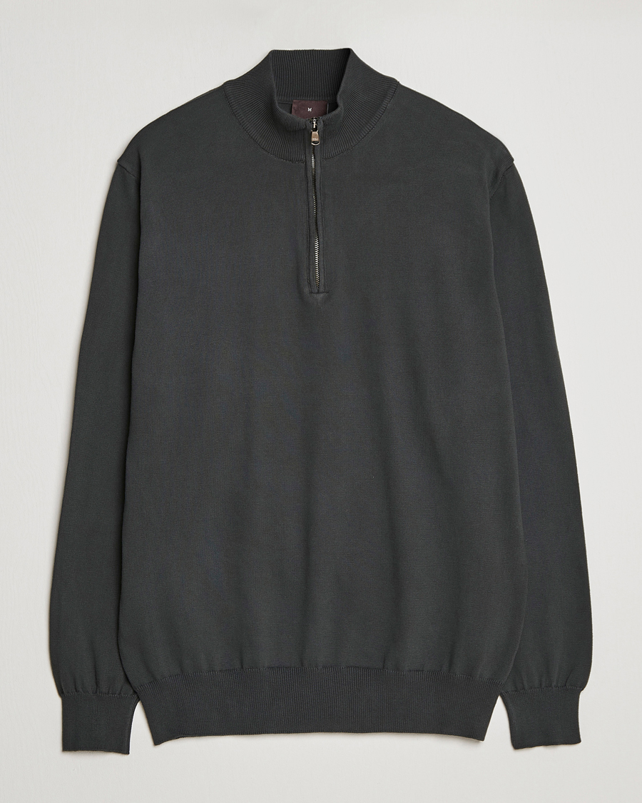 Herren | Pullover | Oscar Jacobson | Pat Cotton Half Zip Green