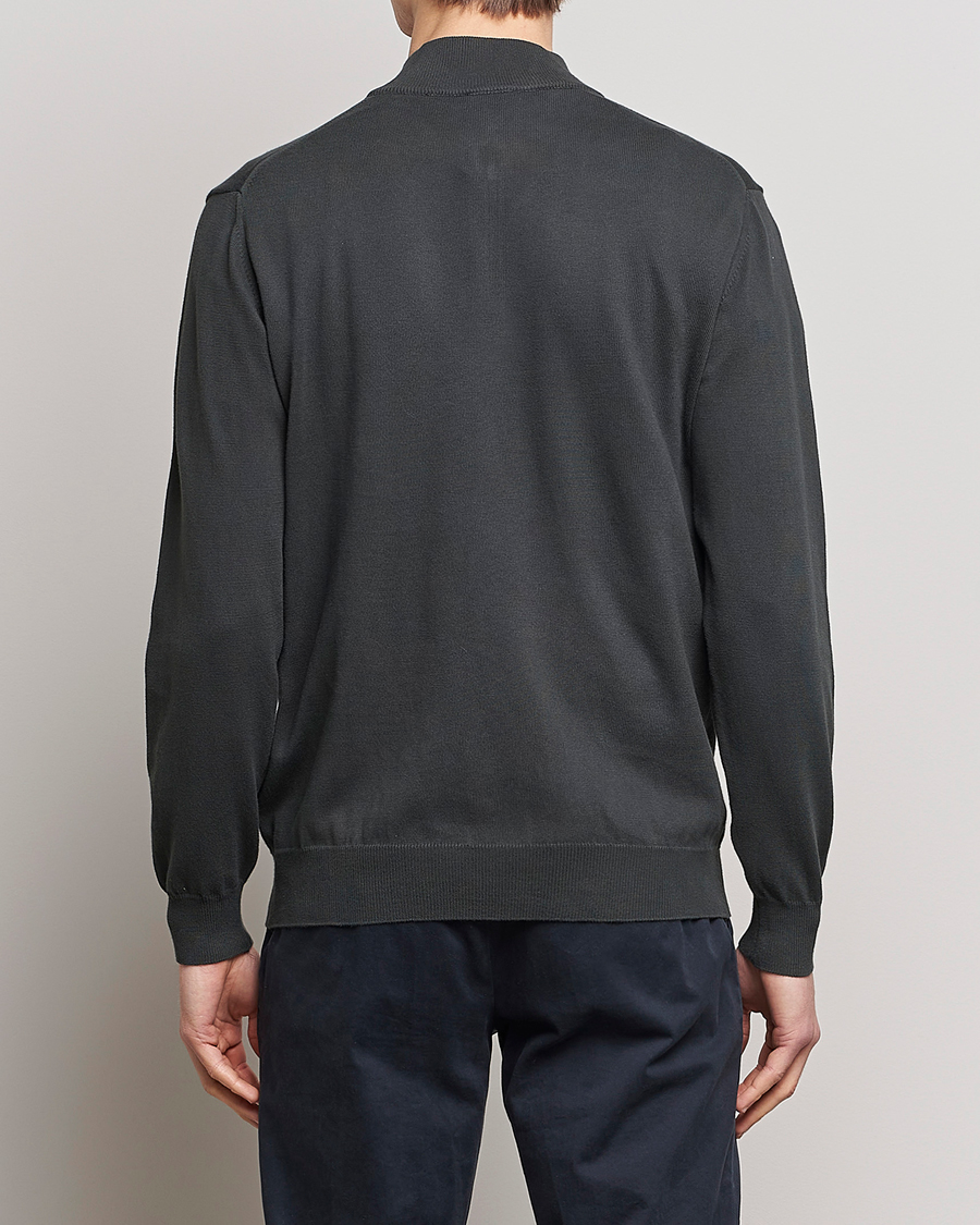 Herren | Pullover | Oscar Jacobson | Pat Cotton Half Zip Green