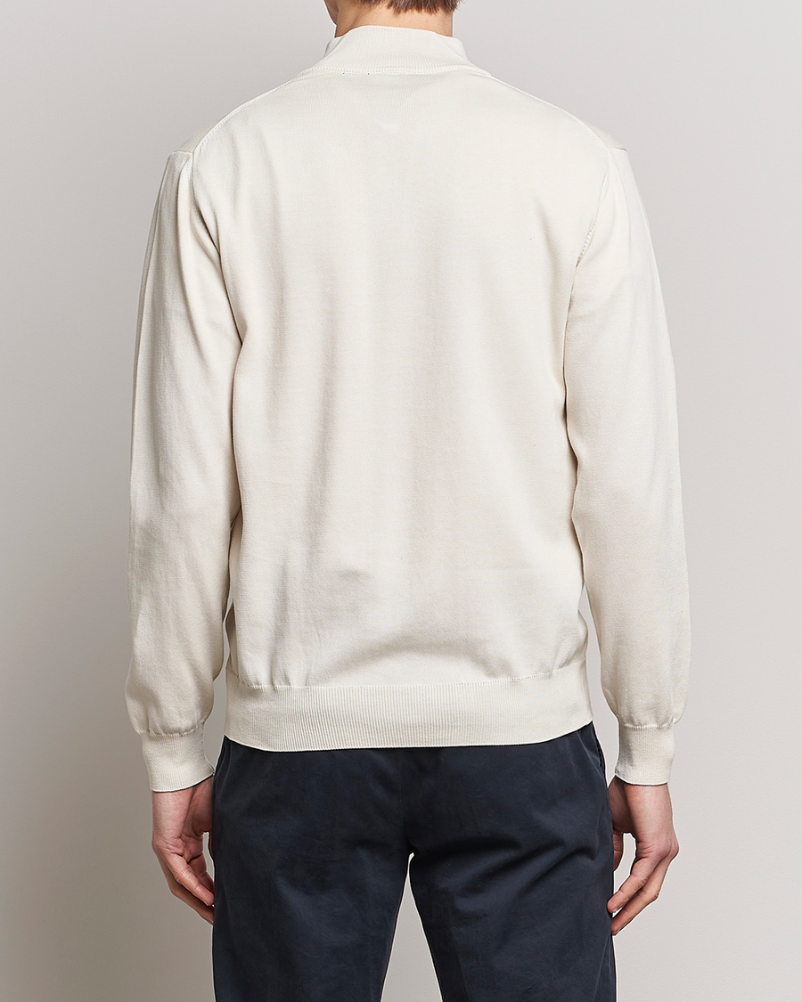 Herren | Pullover | Oscar Jacobson | Pat Cotton Half Zip Off White