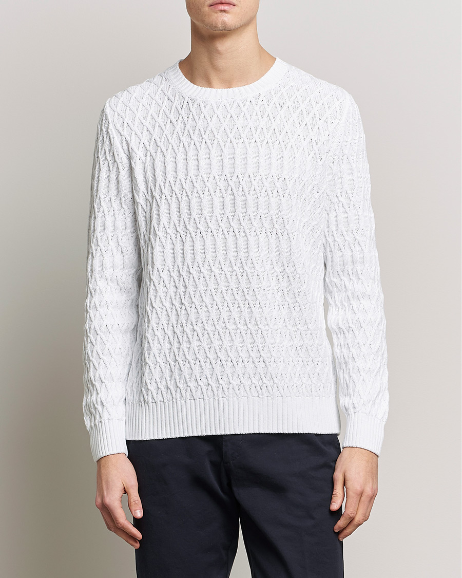 Herren |  | Oscar Jacobson | Cotton Fisherman Sweatshirt White