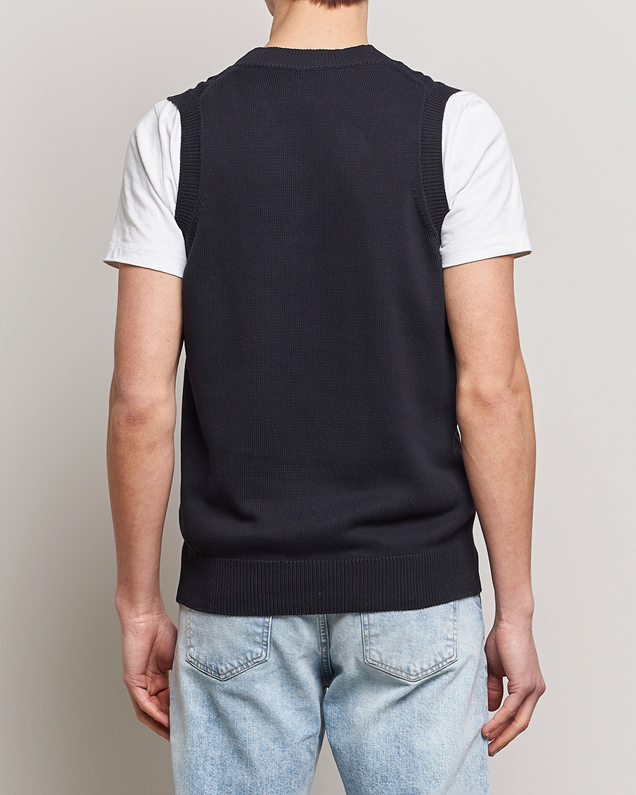 Herren | Pullover | Oscar Jacobson | Lucas Cable Knitted Vest Navy