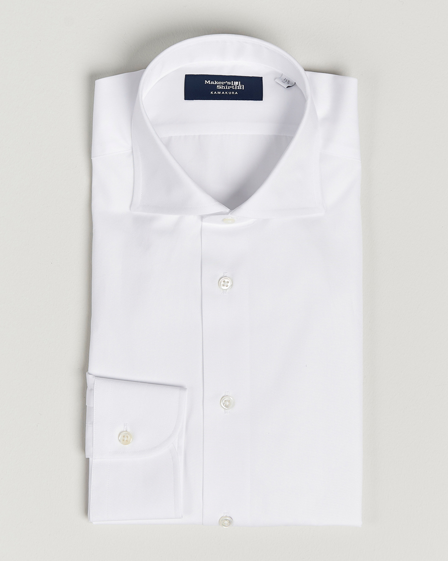 Herren | Hemden | Kamakura Shirts | Slim Fit Broadcloth Shirt White