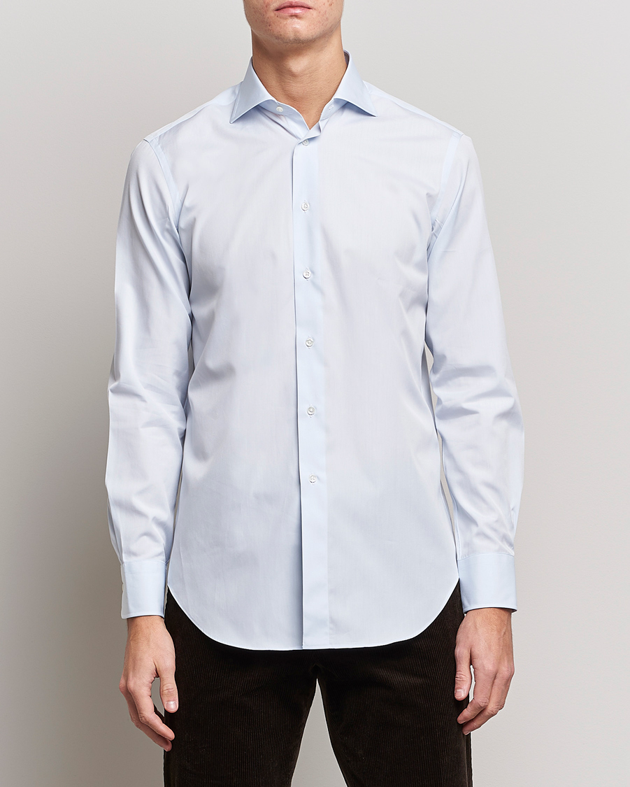 Herren | Hemden | Kamakura Shirts | Slim Fit Broadcloth Shirt Light Blue