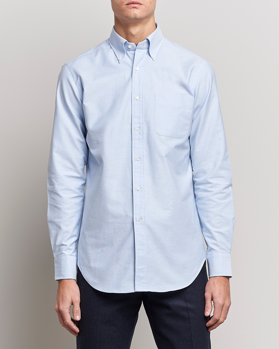 Men |  | Kamakura Shirts | Slim Fit Oxford BD Shirt Light Blue