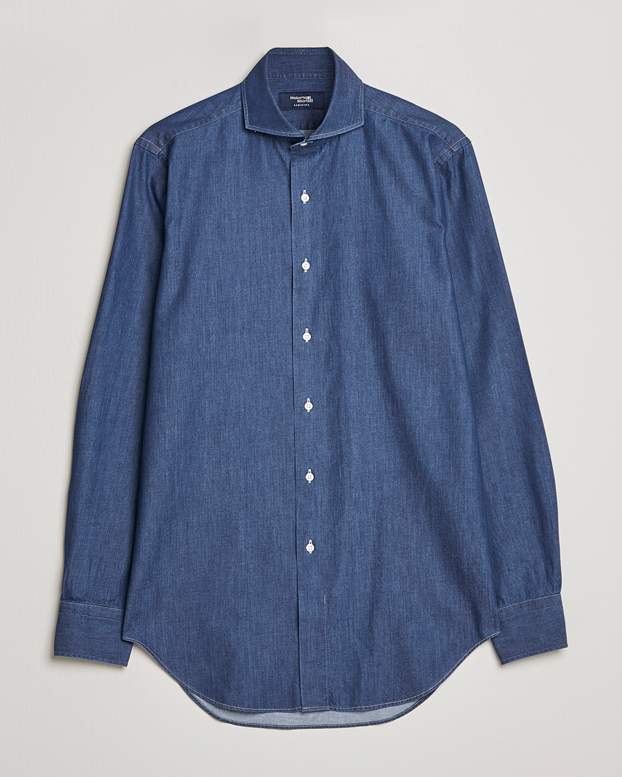 Herren | Hemden | Kamakura Shirts | Slim Fit Denim Shirt Dark Indigo