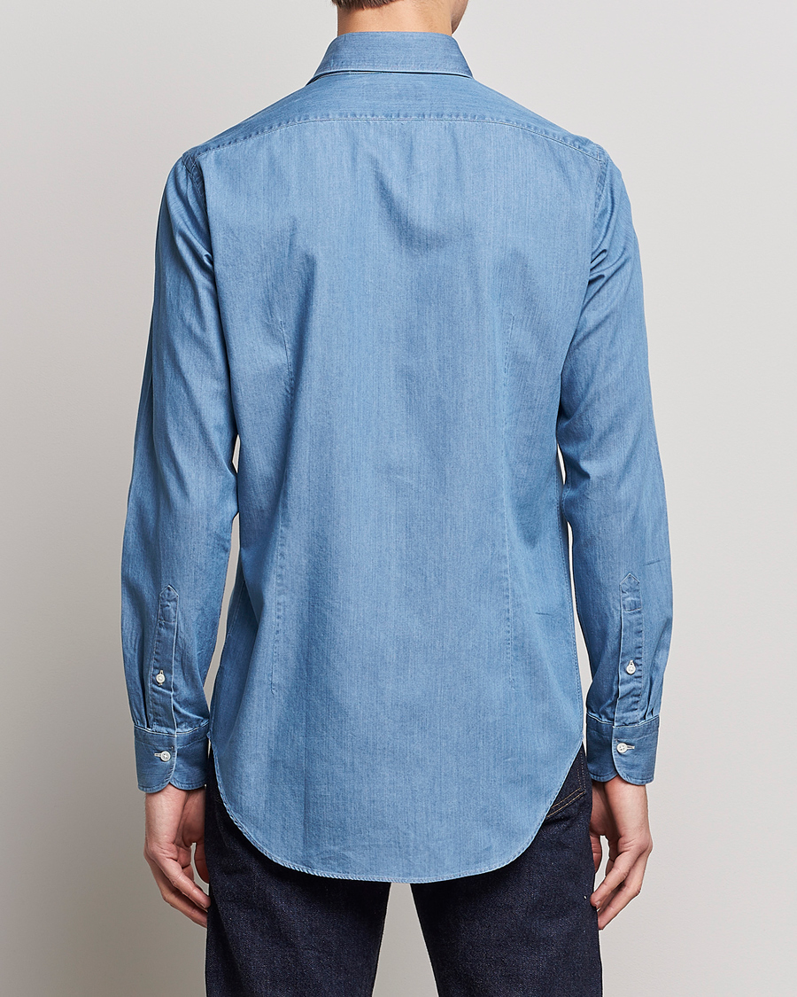 Herren | Hemden | Kamakura Shirts | Slim Fit Denim Shirt Light Indigo