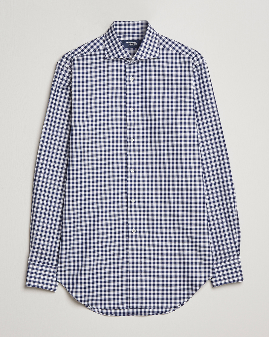 Herren | Hemden | Kamakura Shirts | Slim Fit Gingham Shirt Navy