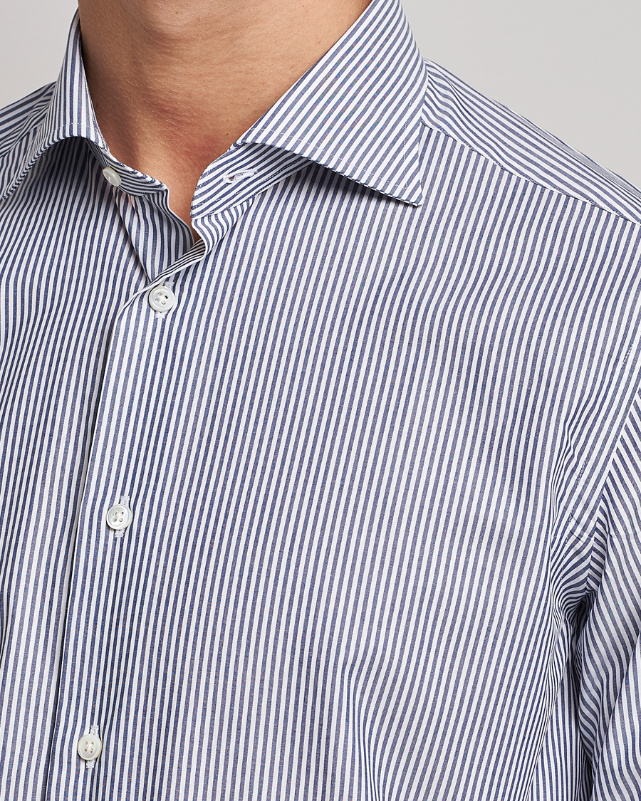 Herren | Hemden | Kamakura Shirts | Slim Fit Striped Broadcloth Shirt Navy