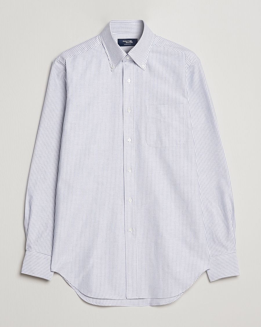 Herren |  | Kamakura Shirts | Slim Fit Striped Oxford BD Shirt Light Blue