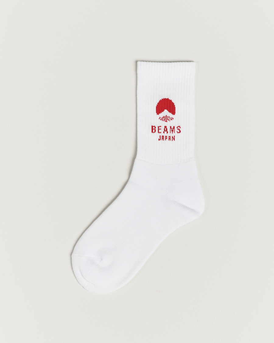 Herren |  | Beams Japan | Logo Socks White/Red