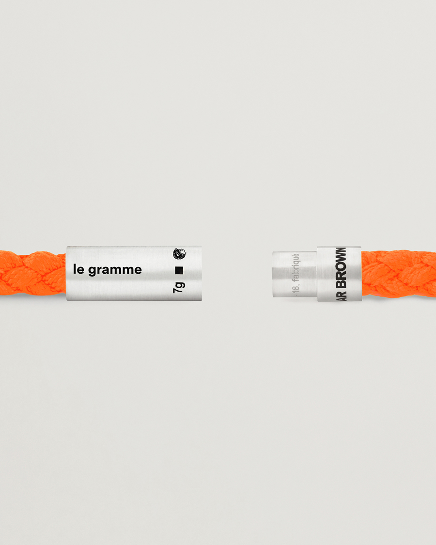 Herr | Smycken | LE GRAMME | X Orlebar Brown Nato Bracelet Orange/Sterling Silver