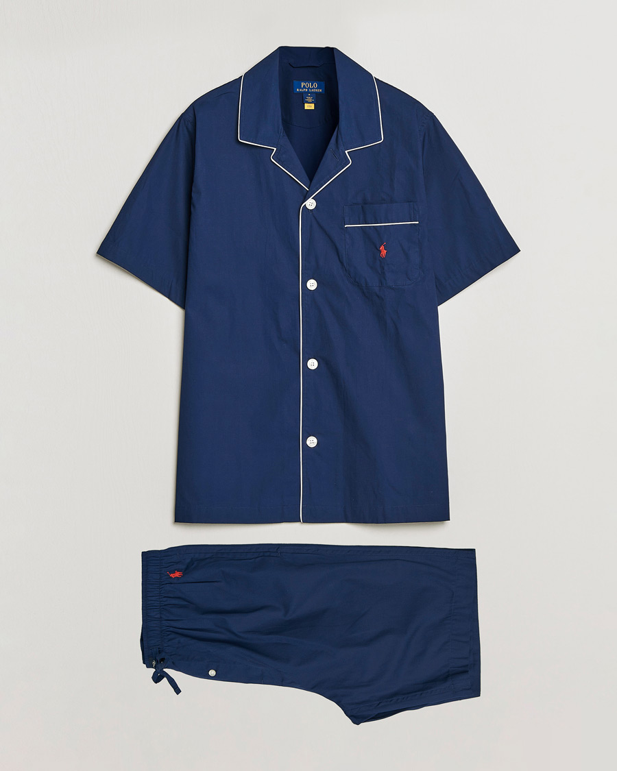 Herren | Polo Ralph Lauren Short Sleeve Pyjama Set Solid Navy | Polo Ralph Lauren | Short Sleeve Pyjama Set Solid Navy