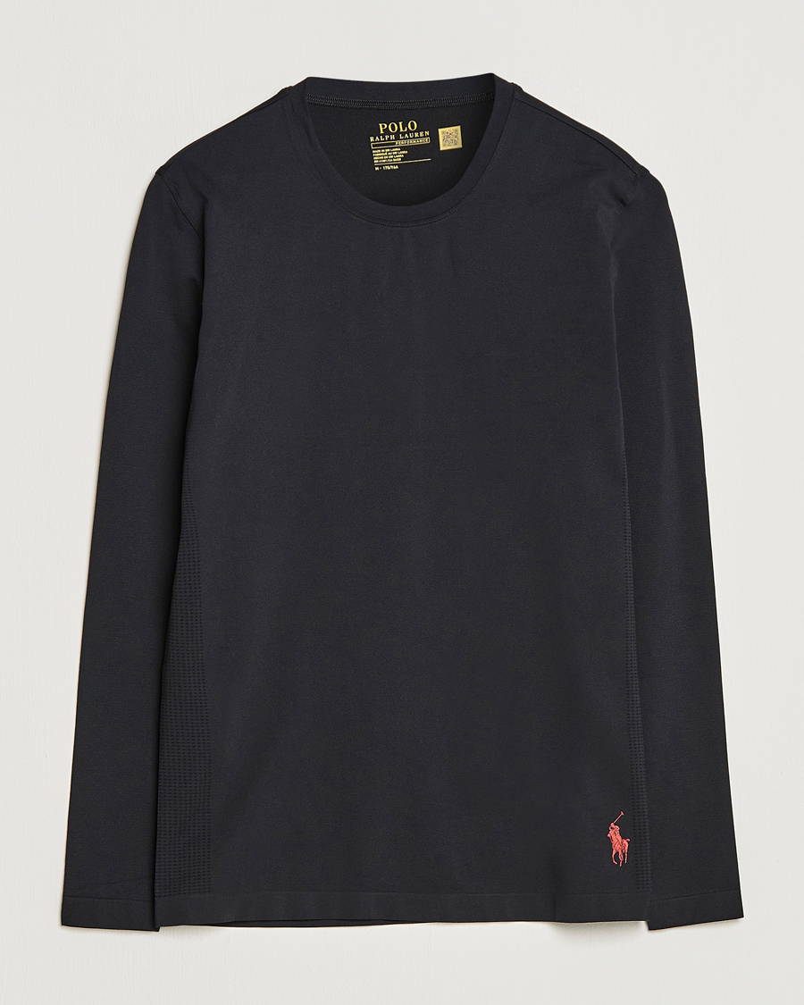 Herren | T-Shirts | Polo Ralph Lauren | Performance Seamless Long Sleeve Tee Polo Black