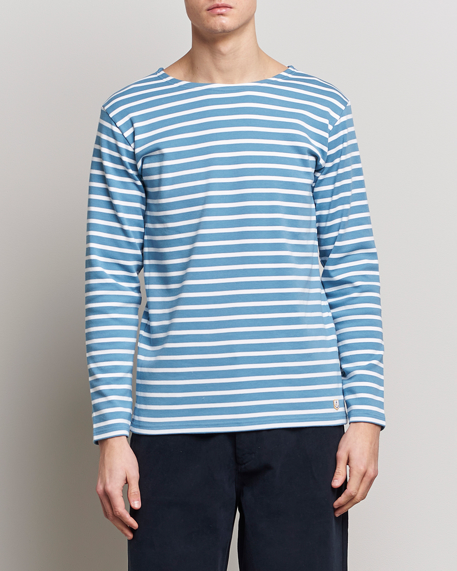 Herren | Langarm T-Shirt | Armor-lux | Houat Héritage Stripe Longsleeve T-shirt Blue/Blanc