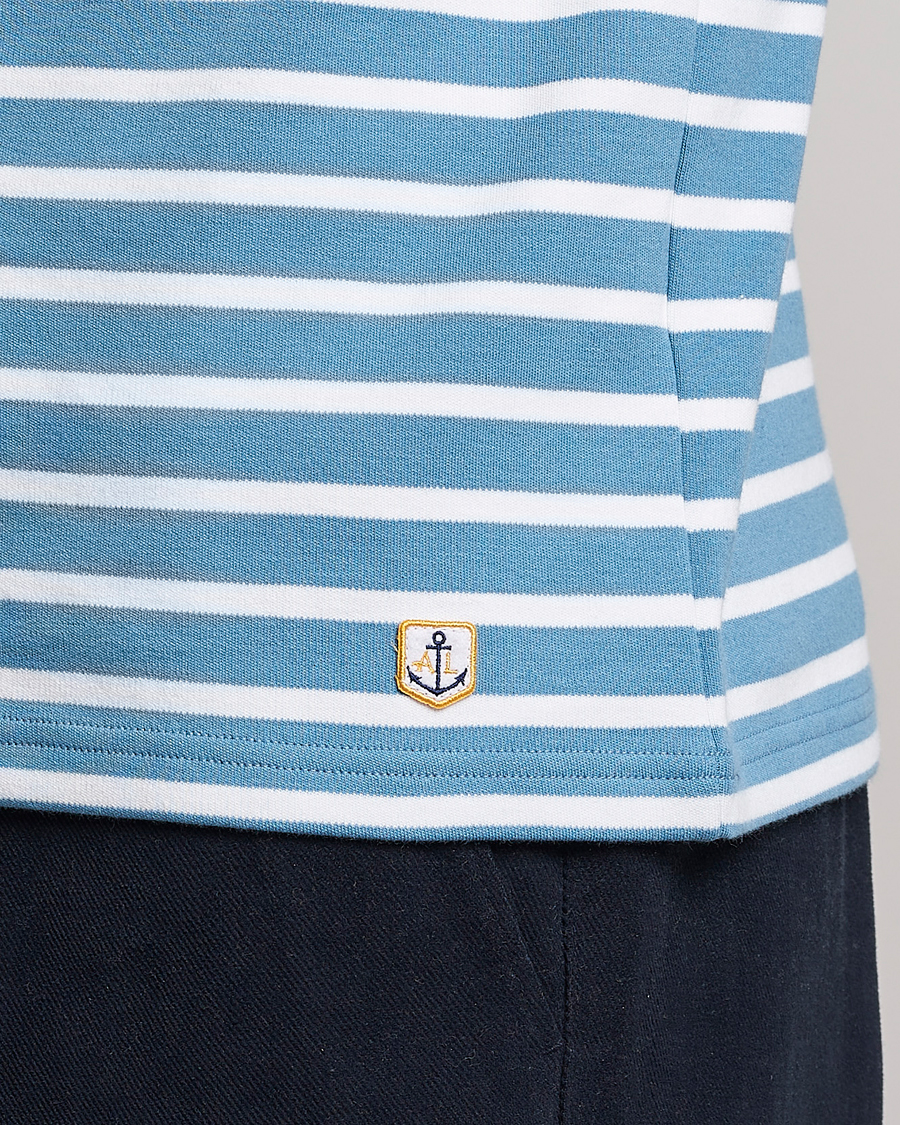 Herren | T-Shirts | Armor-lux | Houat Héritage Stripe Longsleeve T-shirt Blue/Blanc