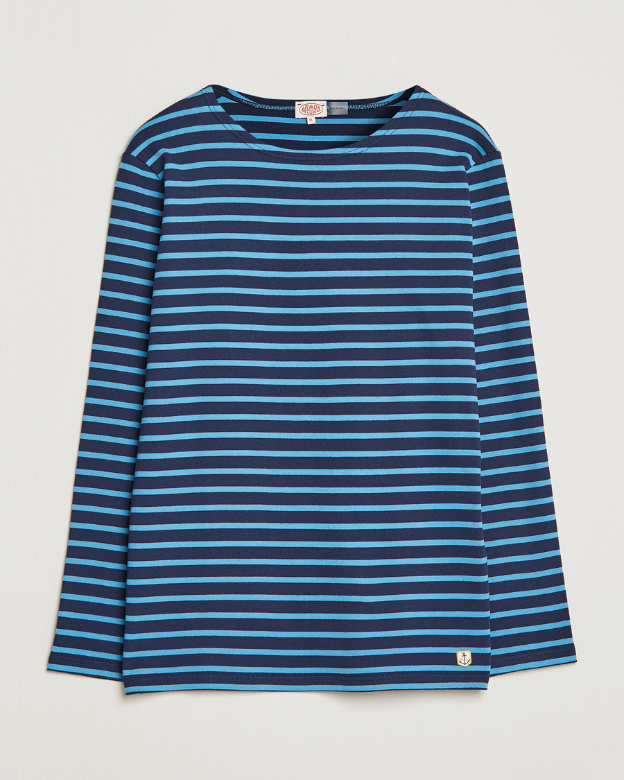 Herren | T-Shirts | Armor-lux | Houat Héritage Stripe Longsleeve T-shirt Marine Deep/St Lo