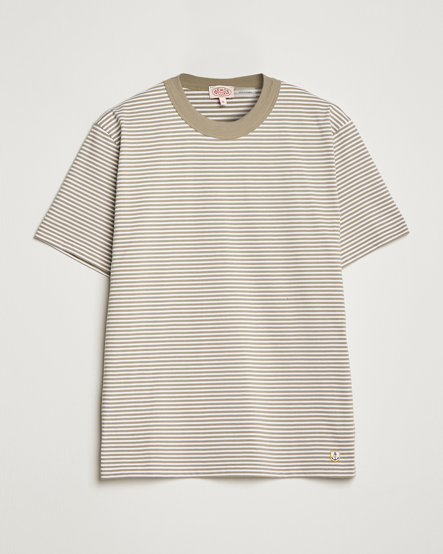 Herren | T-Shirts | Armor-lux | Héritage Stripe T-Shirt Blanc/Argile