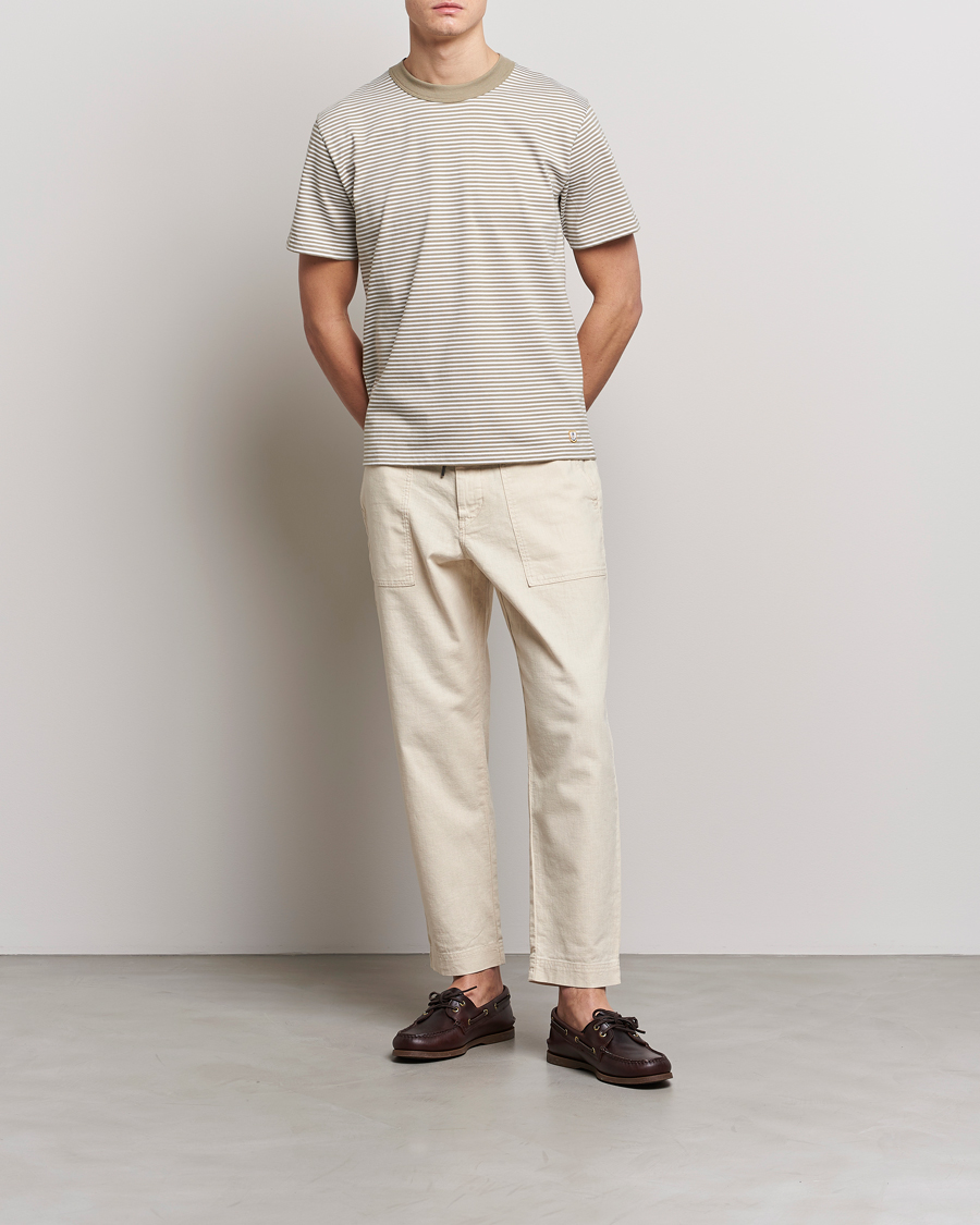 Herren | T-Shirts | Armor-lux | Héritage Stripe T-Shirt Blanc/Argile