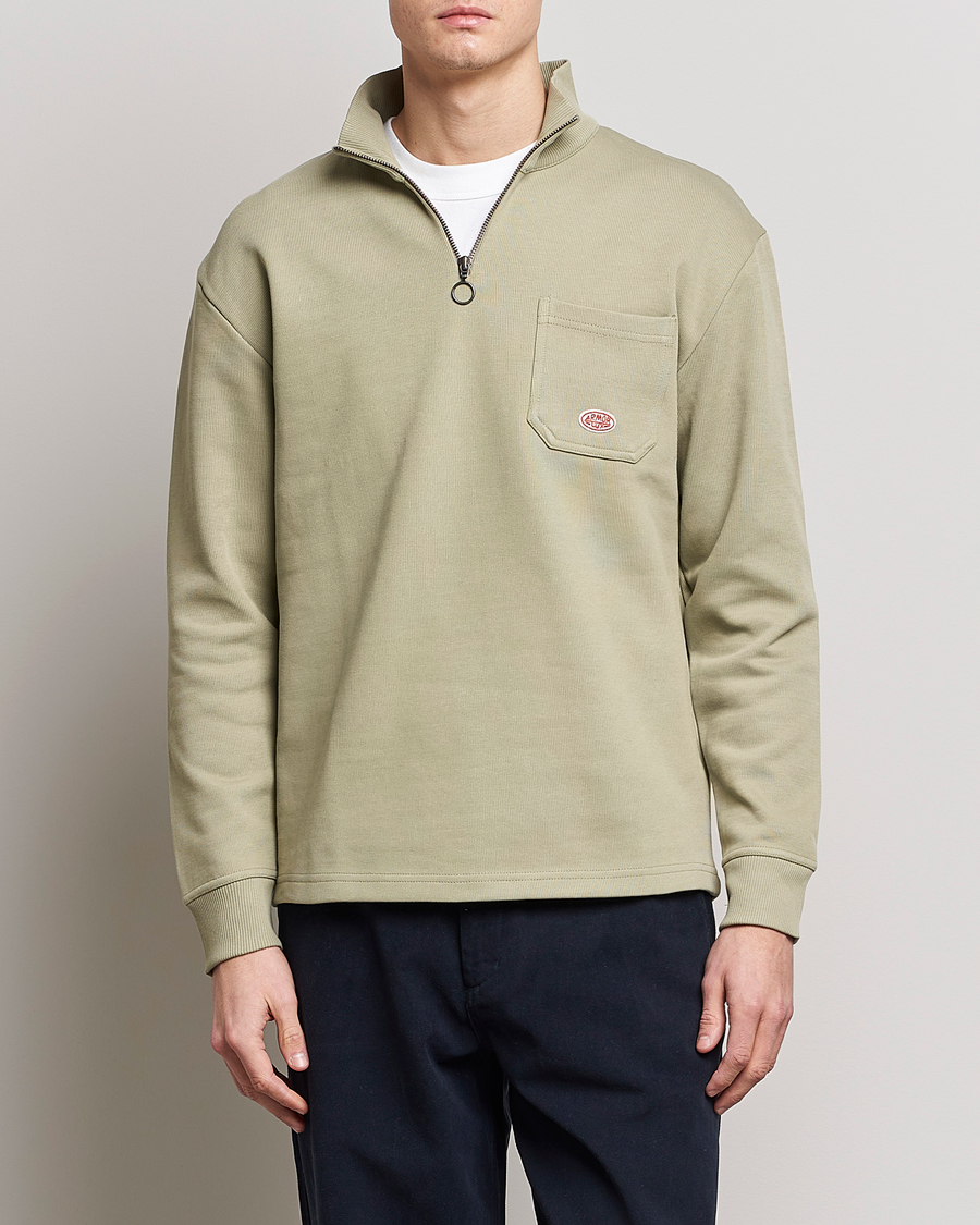 Herren |  | Armor-lux | Camionneur Cotton Half Zip Sweater Argile