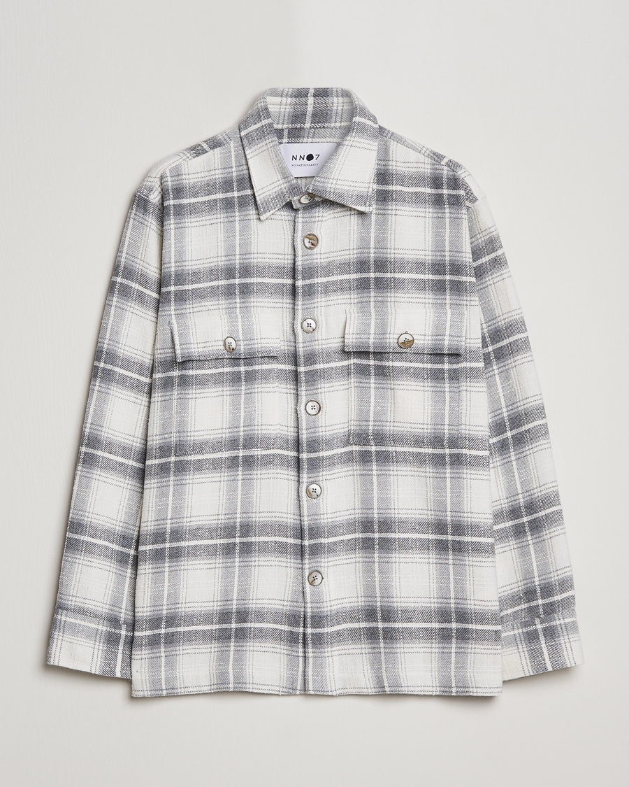 Herren | Hemden | NN07 | Soren Cotton Checked Overhisrt Grey/White