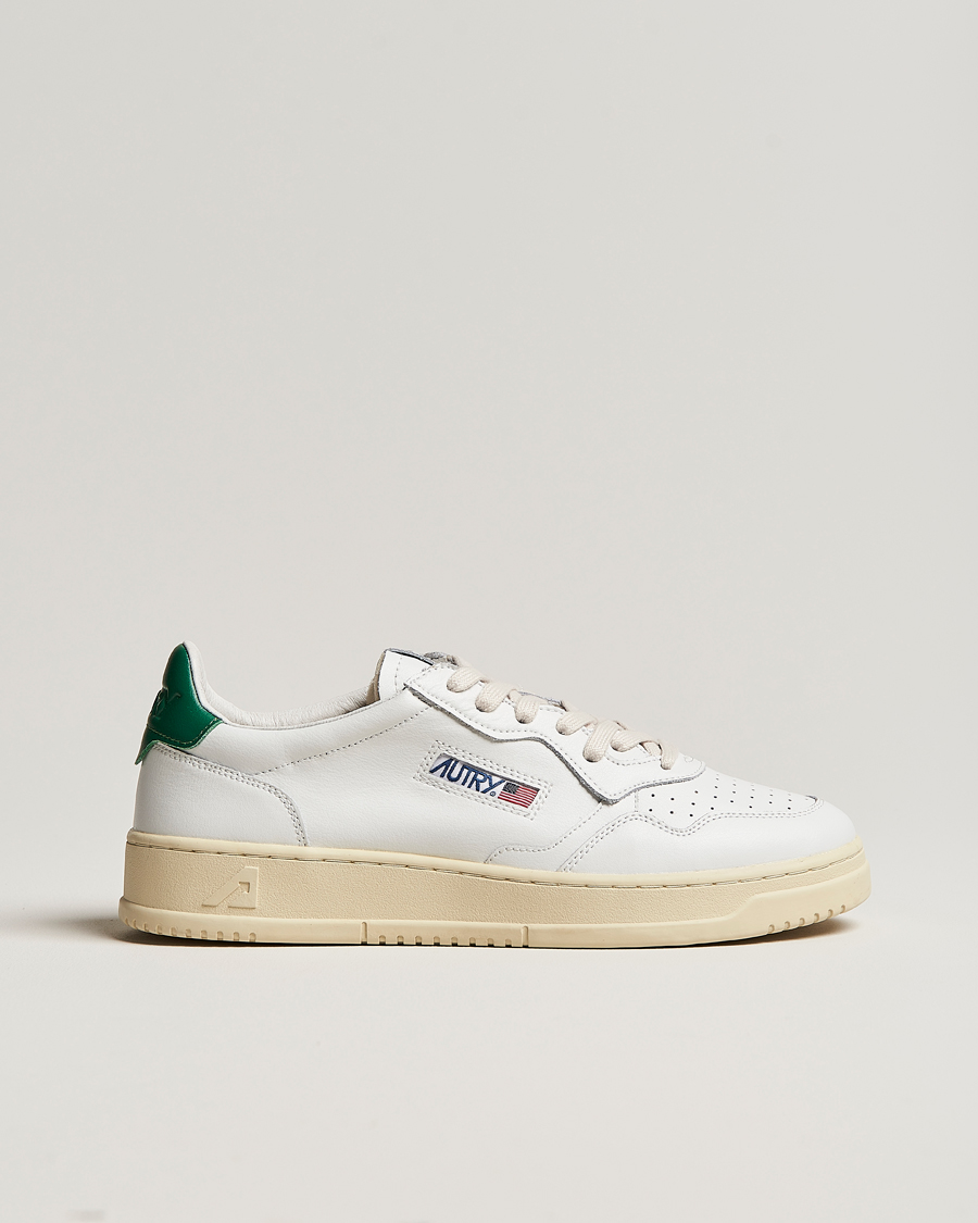 Herren | Sneaker | Autry | Medalist Low Super Soft Goat Leather Sneaker White/Green