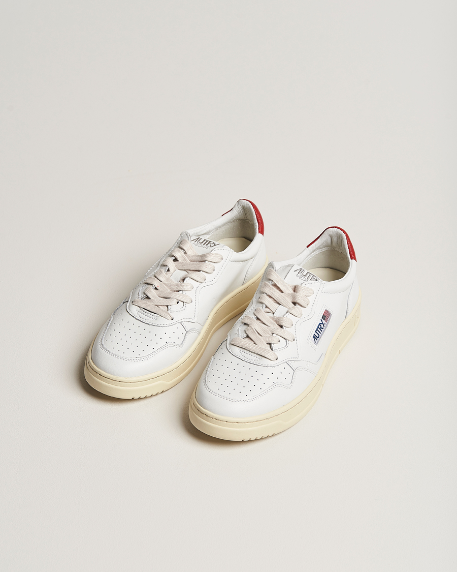 Herren | Autry | Autry | Medalist Low Leather Sneaker White/Red