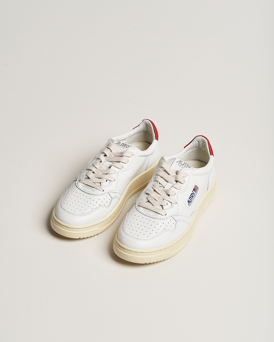 Herren |  | Autry | Medalist Low Leather Sneaker White/Red