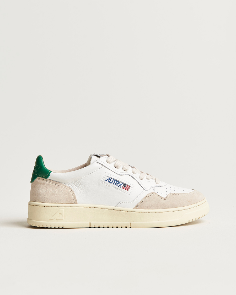 Herren | Autry Medalist Low Leather/Suede Sneaker White/Green | Autry | Medalist Low Leather/Suede Sneaker White/Green