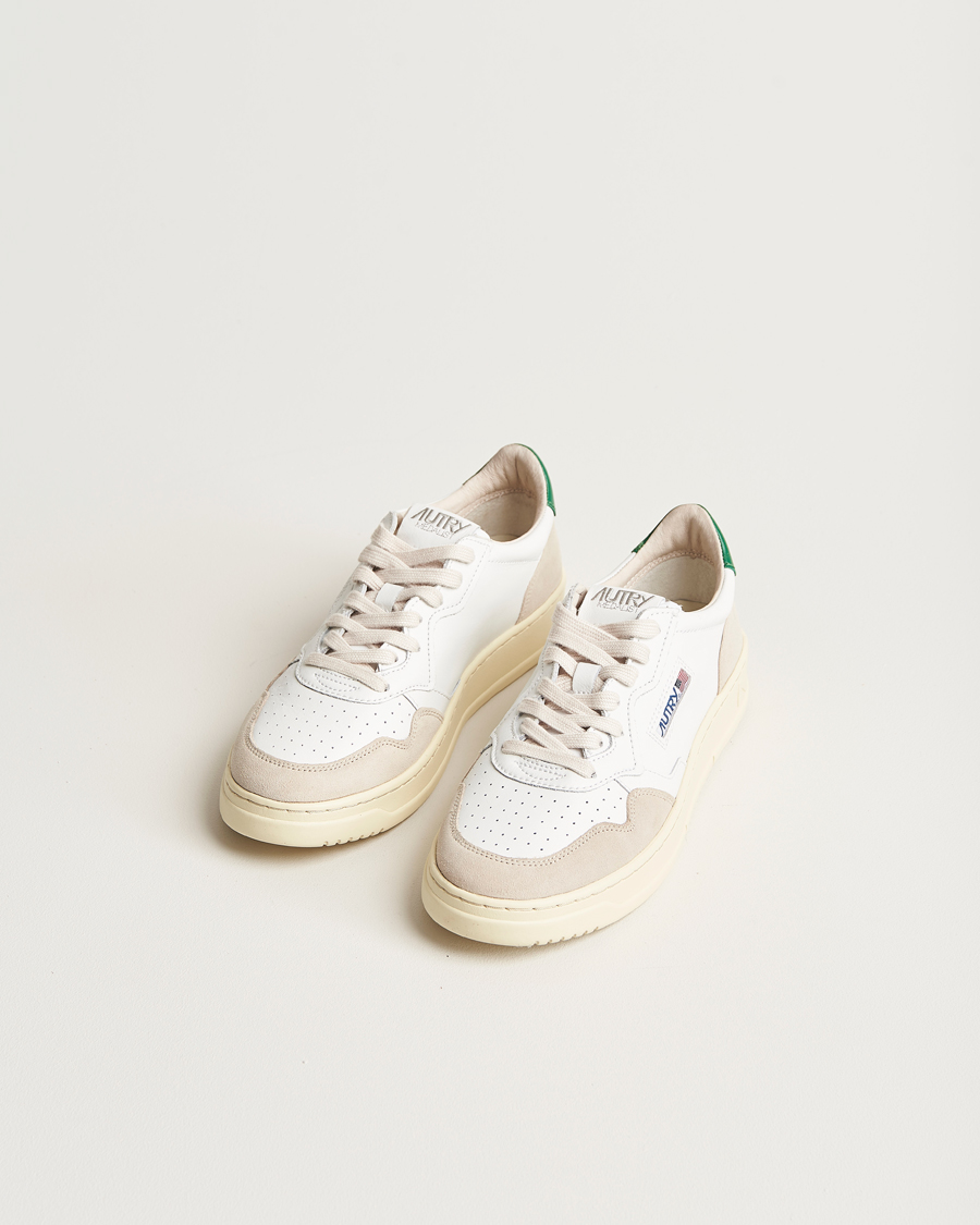 Herren | Autry Medalist Low Leather/Suede Sneaker White/Green | Autry | Medalist Low Leather/Suede Sneaker White/Green