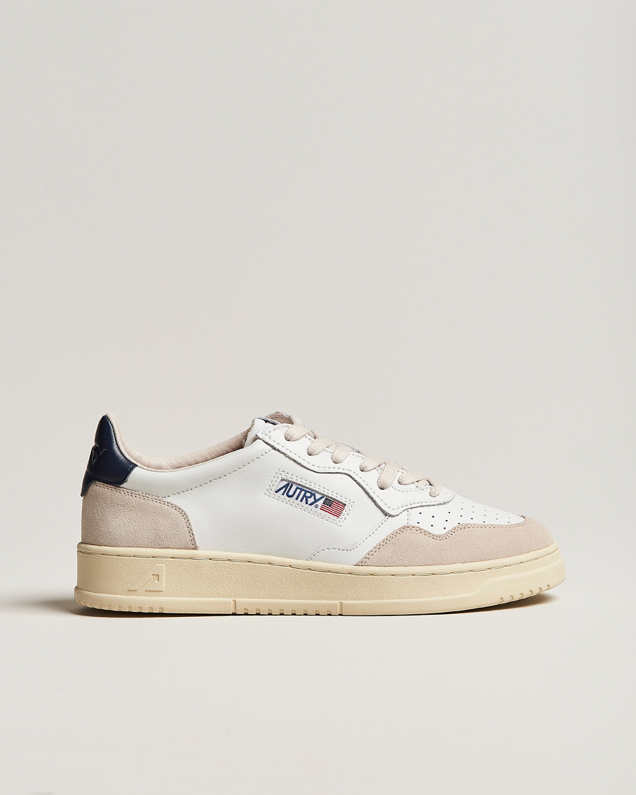 Herren | Sneaker | Autry | Medalist Low Super Soft Goat Leather Sneaker White/Blue