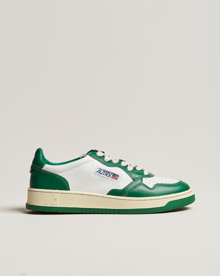 Herren | Autry Medalist Low Bicolor Leather Sneaker White/Green | Autry | Medalist Low Bicolor Leather Sneaker White/Green