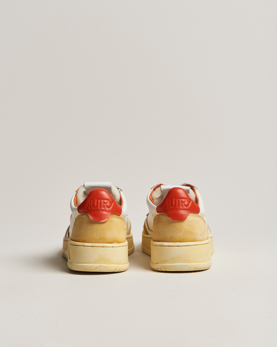 Herren | Autry Super Vintage Low Leather/Suede Sneaker Leat White/Orange | Autry | Super Vintage Low Leather/Suede Sneaker Leat White/Orange