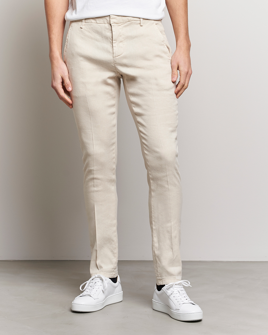 Herren | Hosen | Dondup | Gaubert Linen Stretch Chinos Light Oat