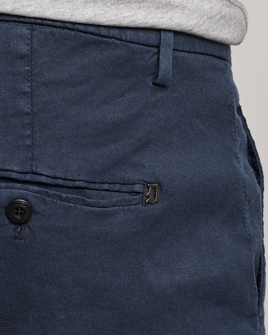 Herren | Hosen | Dondup | Gaubert Linen Stretch Chinos Navy