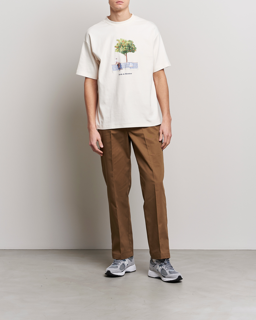 Herren | T-Shirts | Drôle de Monsieur | Oranger Print T-Shirt Off White