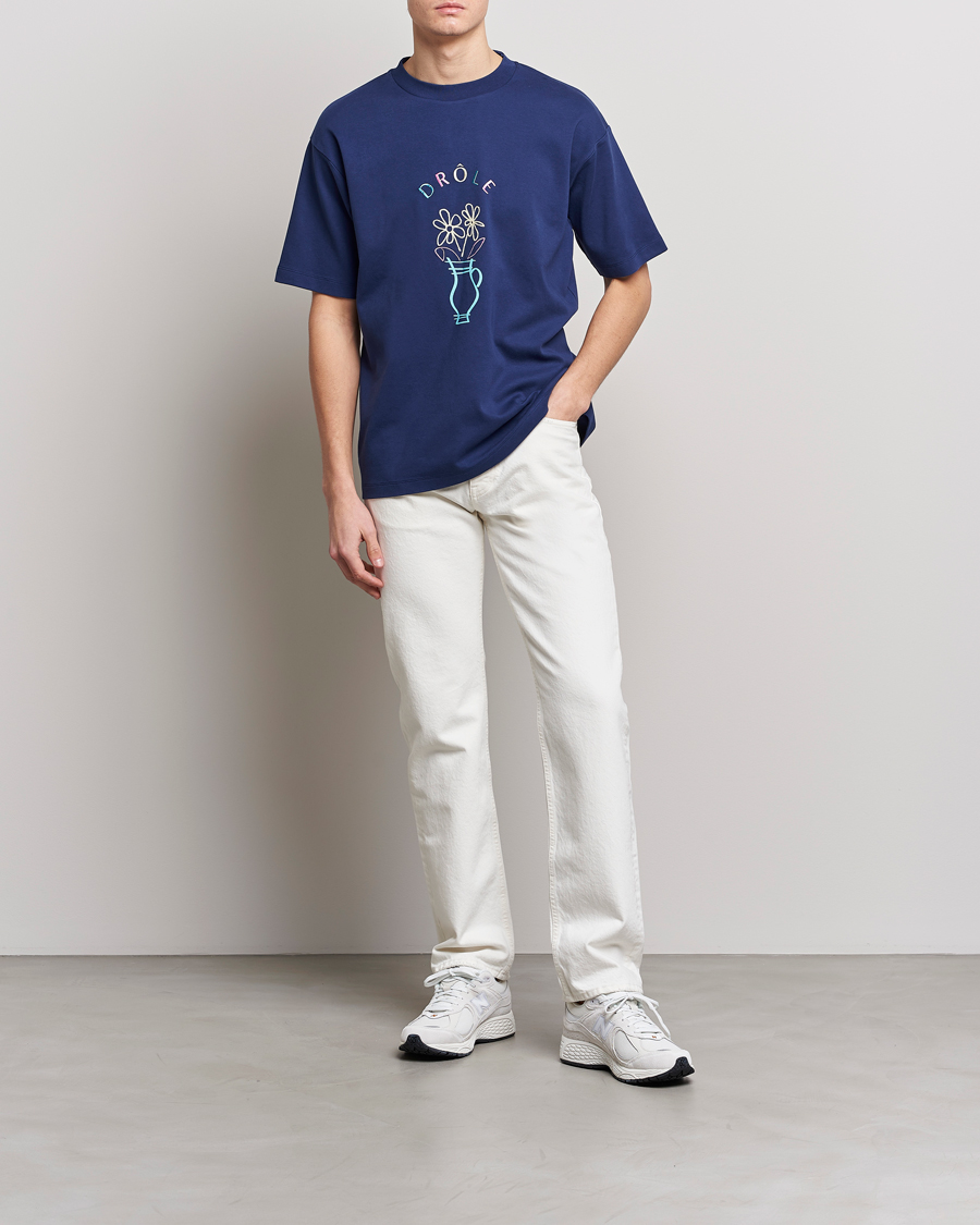 Herren | T-Shirts | Drôle de Monsieur | Pot de Fleur T-Shirt Navy