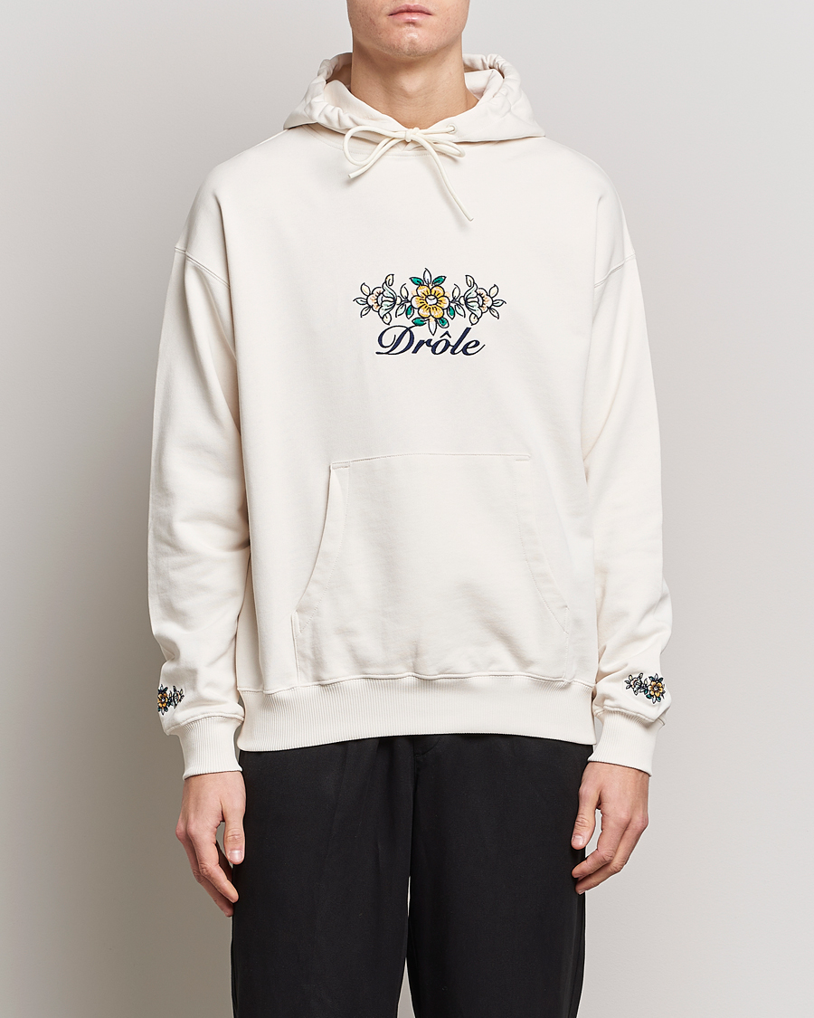 Herren |  | Drôle de Monsieur | Fleur Embroidered Hoodie Off White