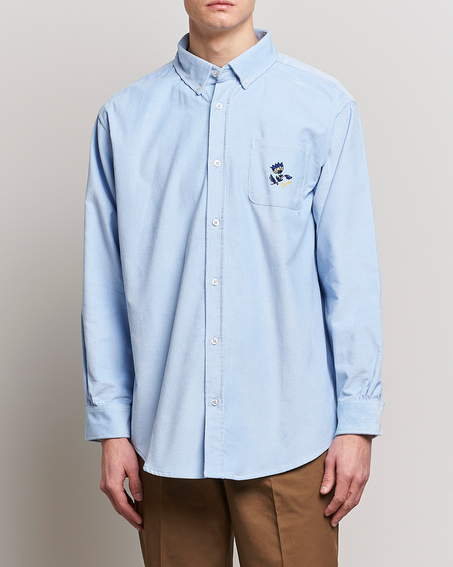 Herren | Hemden | Drôle de Monsieur | Fleur Corduroy Shirt Light Blue