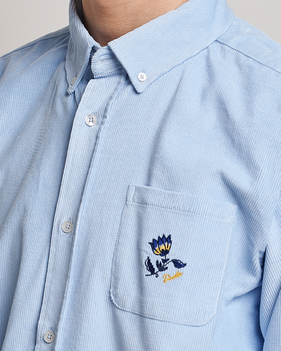 Herren | Hemden | Drôle de Monsieur | Fleur Corduroy Shirt Light Blue