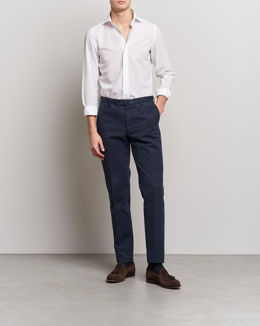 Herren | Hemden | Finamore Napoli | Milano Slim Linen Dress Shirt White