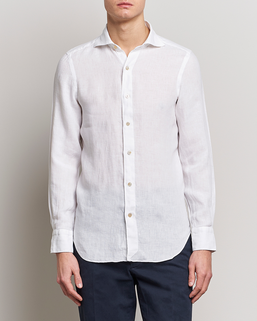 Herren |  | Finamore Napoli | Tokyo Slim Linen Shirt White
