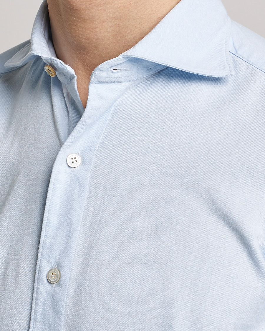 Herren | Hemden | Finamore Napoli | Tokyo Slim Chambray Shirt Light Blue