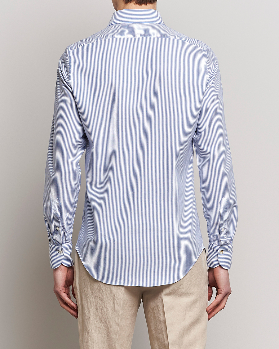 Herren | Hemden | Finamore Napoli | Tokyo Slim Chambray Shirt Light Blue Stripe