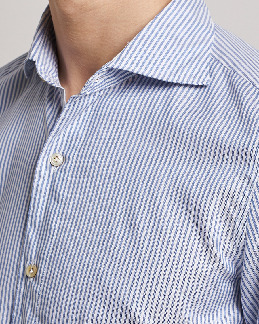 Herren | Hemden | Finamore Napoli | Tokyo Slim Chambray Shirt Light Blue Stripe