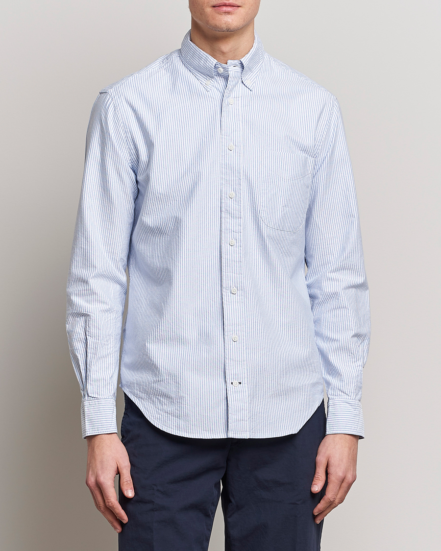 Herren | Kleidung | Gitman Vintage | Button Down Oxford Shirt Blue Stripe