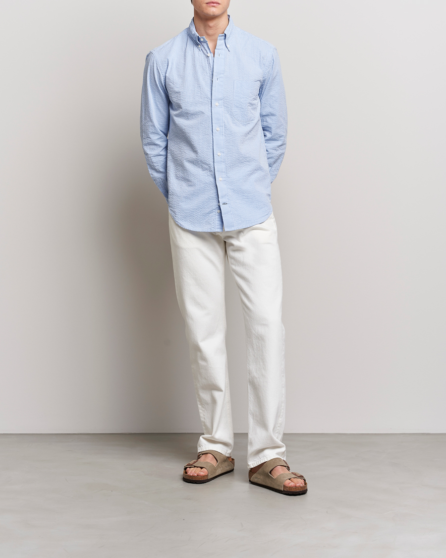 Herren | Hemden | Gitman Vintage | Tonal Seersucker Shirt Light Blue