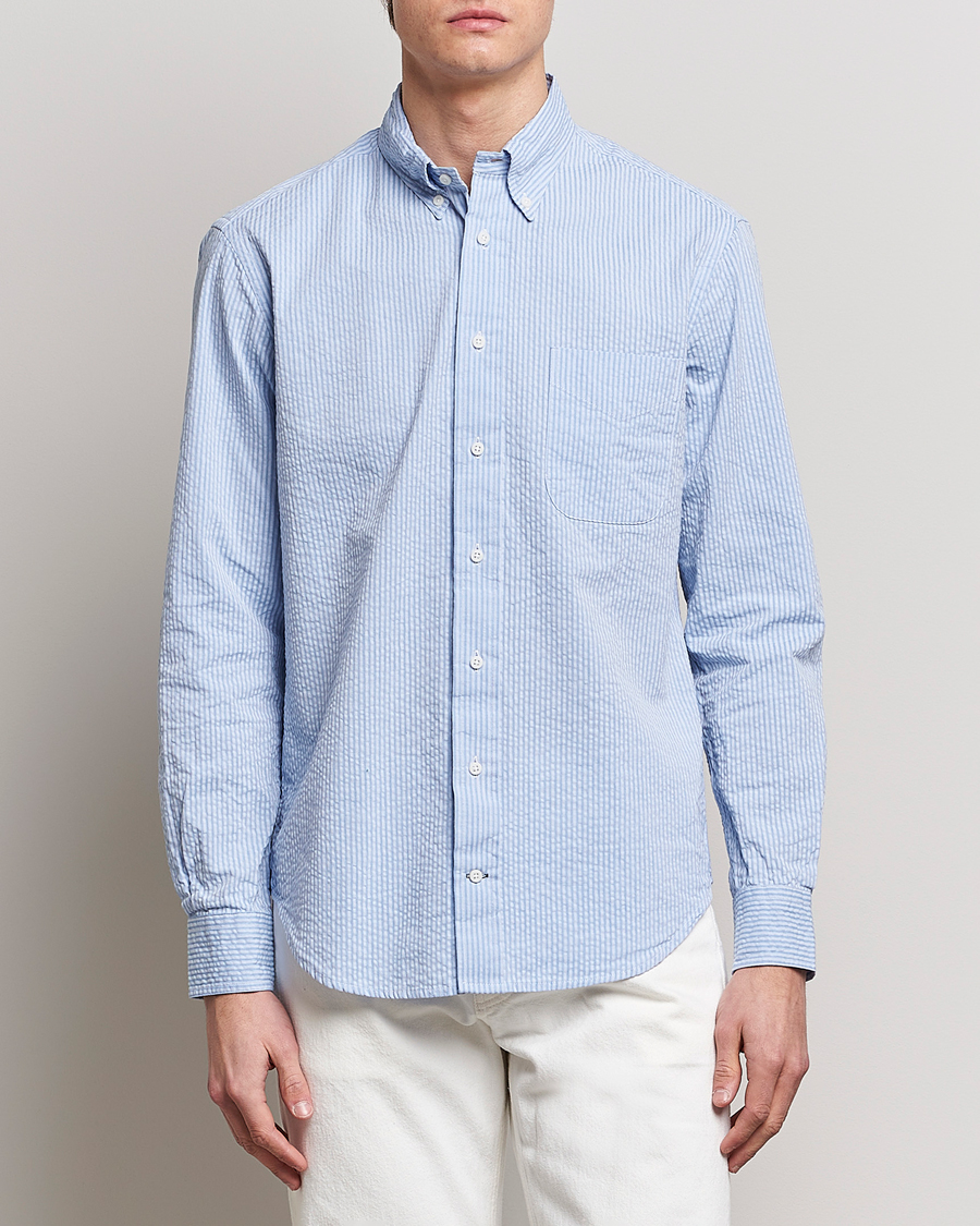 Herren | Hemden | Gitman Vintage | Tonal Seersucker Shirt Light Blue